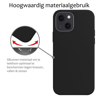 iPhone 15 Plus Hoesje Siliconen - Zwart