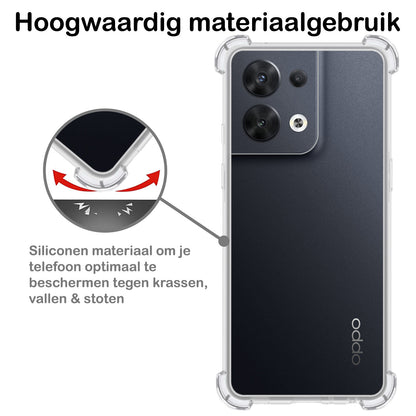OPPO Reno 8 Pro Hoesje Shockproof Backcover Siliconen - Transparant