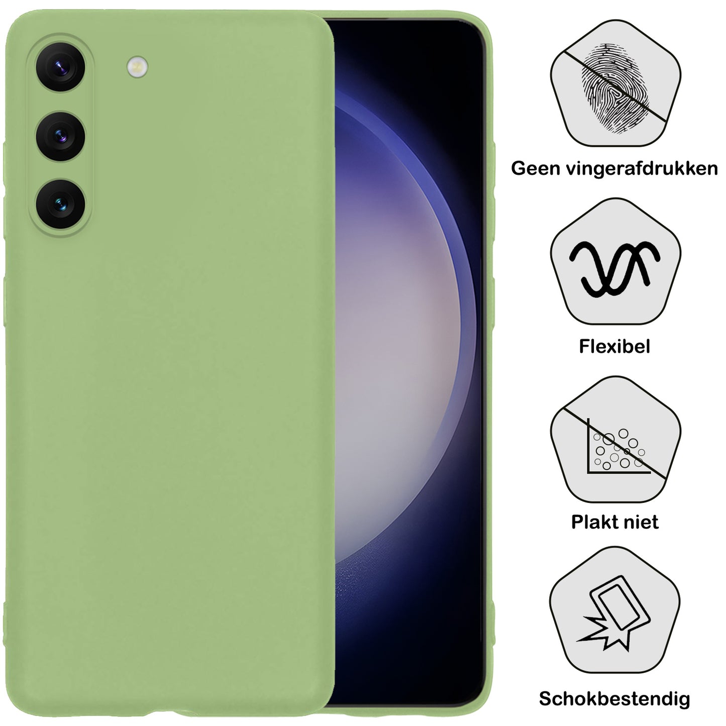 Samsung S23 Plus Hoesje Siliconen - Groen