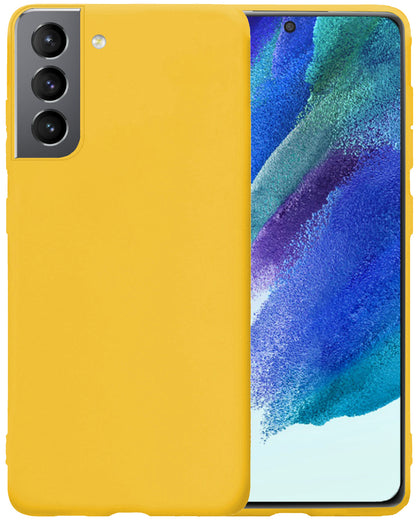Samsung S21 FE Hoesje Siliconen Backcover Lichtgewicht - Geel