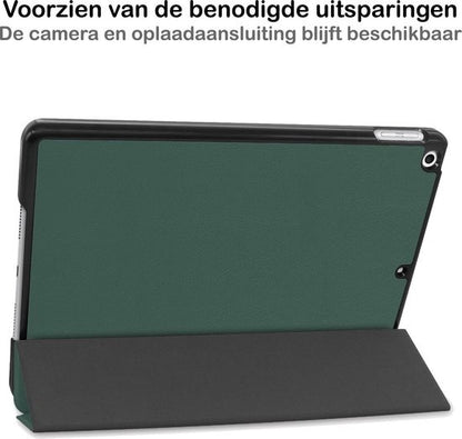 iPad 10.2 2019 Trifold Bookcase Hoes - Donkergroen
