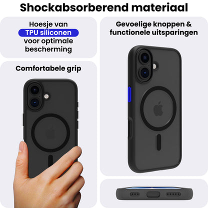 iPhone 17 Hoesje Geschikt voor Magsafe Backcover Shockproof - Zwart