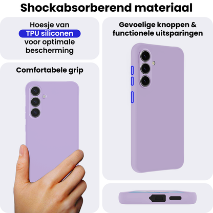 Samsung S26 Plus Hoesje Siliconen Backcover Lichtgewicht - Lila