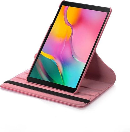 Samsung Galaxy Tab A 10.1 2019 Hoesje 360ðð Draaibare Book Case Kunstleer - Donkerroze