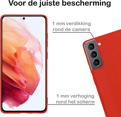Samsung S21 Plus Hoesje Siliconen Backcover Lichtgewicht - Rood