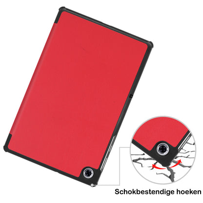 Lenovo Tab M10 FHD Plus 2nd Gen Trifold Bookcase Hoes - Rood