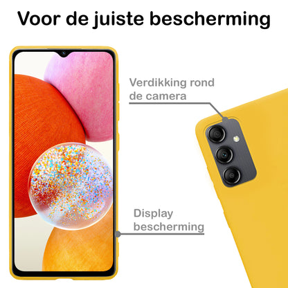 Samsung A14 Hoesje Siliconen Backcover Lichtgewicht - Geel