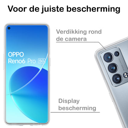 OPPO Reno 6 Pro Hoesje Siliconen Backcover Lichtgewicht - Transparant