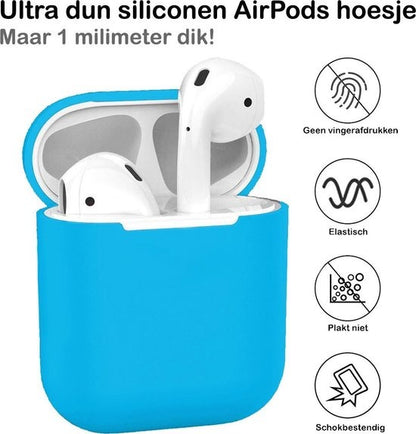 AirPods 2 Hoesje Siliconen Lichtgewicht - Lichtblauw