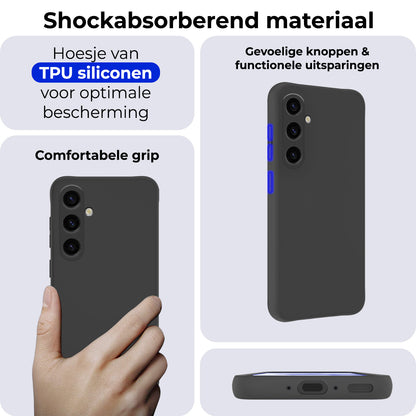 Samsung A35 Hoesje Siliconen - Zwart