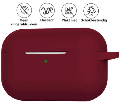 AirPods 3 Hoesje Siliconen Krasbestendig - Donkerrood