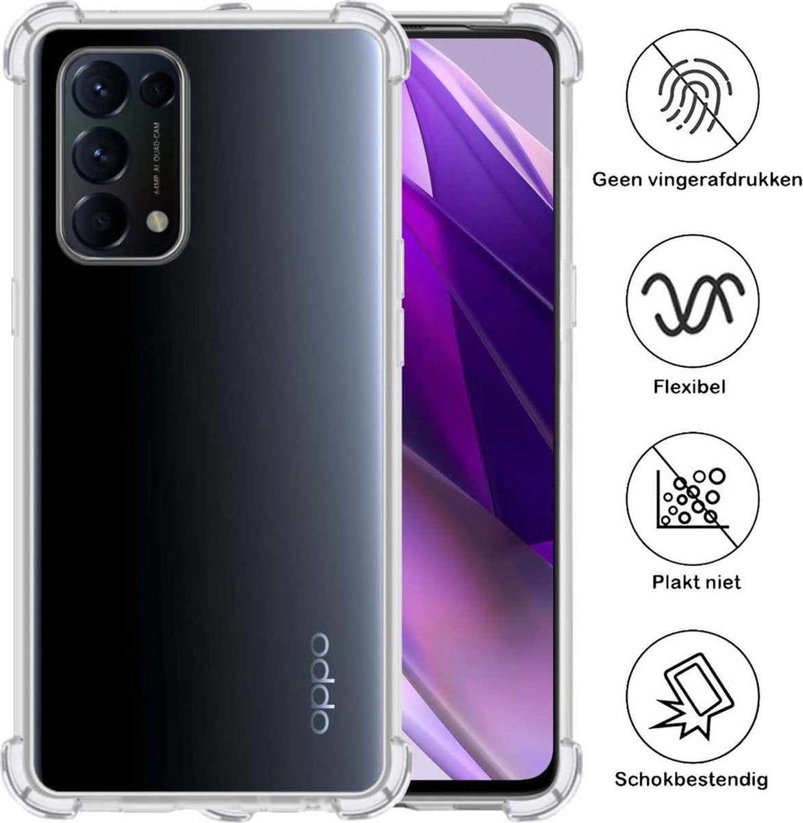 OPPO Find X3 Lite Hoesje Shock Proof Siliconen - Transparant