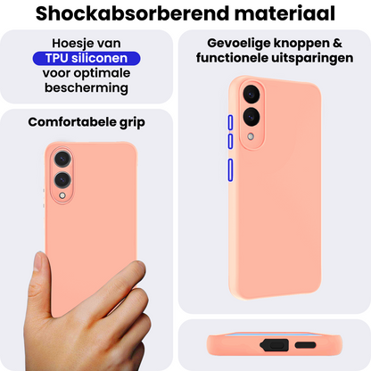 Samsung S25 Edge Hoesje Siliconen Backcover Lichtgewicht - Lichtroze