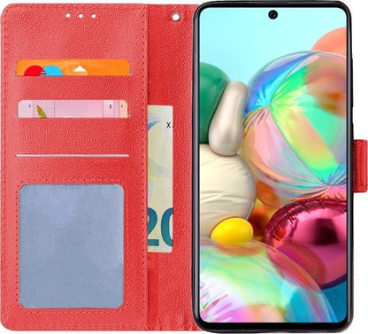 Samsung A71 Hoesje Book Case Kunstleer - Rood