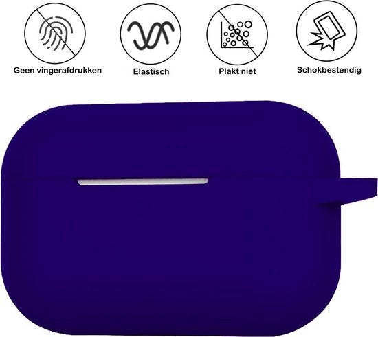 Airpods Pro Hoesje Siliconen met Clip - Midnight Blue