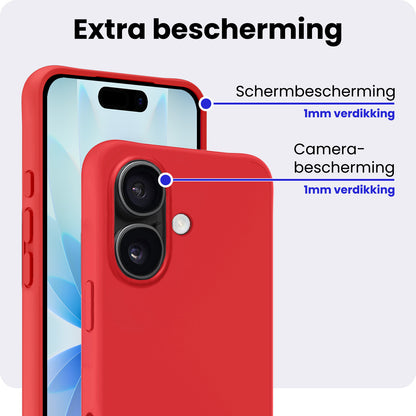 iPhone 17 Hoesje Siliconen Backcover Lichtgewicht - Rood