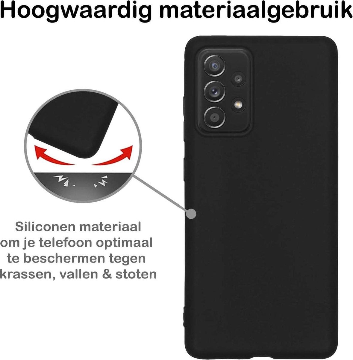 Samsung A52 Hoesje Siliconen - Zwart