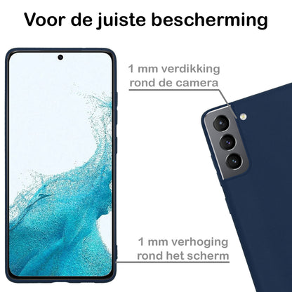 Samsung S22 Plus Hoesje Siliconen Backcover Lichtgewicht - Donkerblauw
