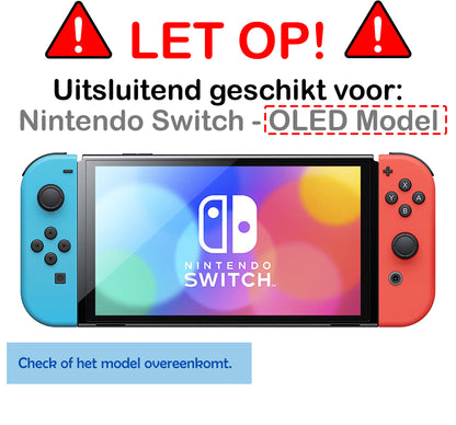 Nintendo Switch OLED Hard Cover Hoes met Spellen ruimte -Roze
