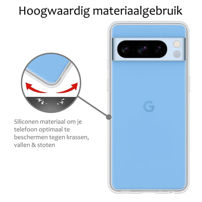 Google Pixel 8 Pro Hoesje Siliconen Backcover Lichtgewicht - Transparant