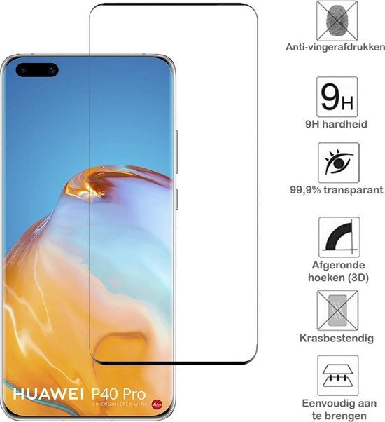 Huawei P40 Pro Screenprotector Full Cover Tempered Glass