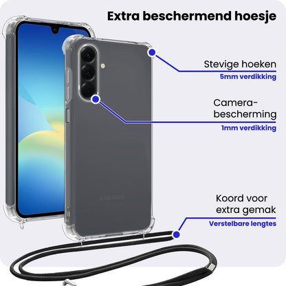 Samsung A26 Hoesje met Koord Backcover Shockproof - Transparant