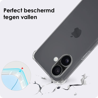 iPhone 17 Hoesje met Koord Backcover Shockproof - Transparant