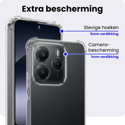 Xiaomi Redmi Note 14 5G Hoesje Shockproof Backcover Siliconen - Transparant
