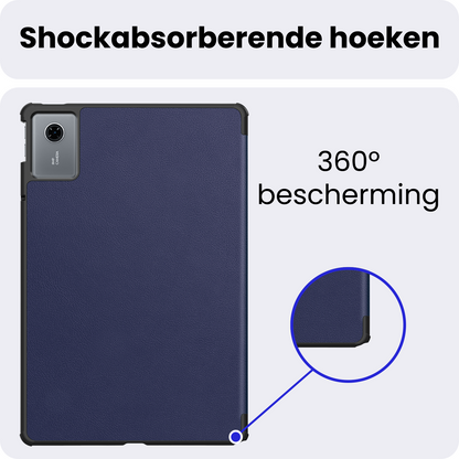 Lenovo Idea Tab Trifold Bookcase Hoes - Donkerblauw