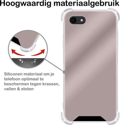 iPhone 7 Hoesje Shockproof Backcover Siliconen - Rosé goud