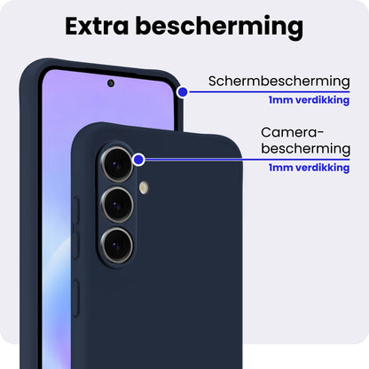 Samsung A57 Hoesje Siliconen Backcover Lichtgewicht - Donkerblauw