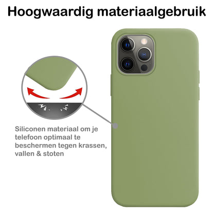 iPhone 13 Pro Max Hoesje Siliconen Backcover Lichtgewicht - Groen