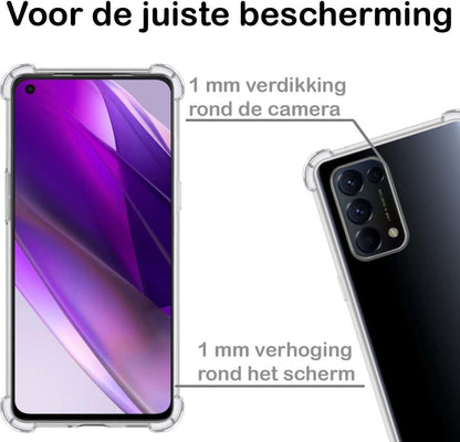 OPPO Find X3 Lite Hoesje Shockproof Backcover Siliconen - Transparant