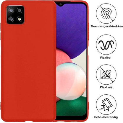 Samsung A22 5G Hoesje Siliconen Backcover Lichtgewicht - Rood