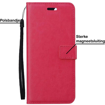 OnePlus Nord CE 2 Hoesje Bookcase Cover met Kaarthouder - Donkerroze