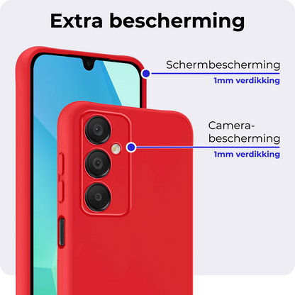 Samsung A16 Hoesje Siliconen Backcover Lichtgewicht - Rood
