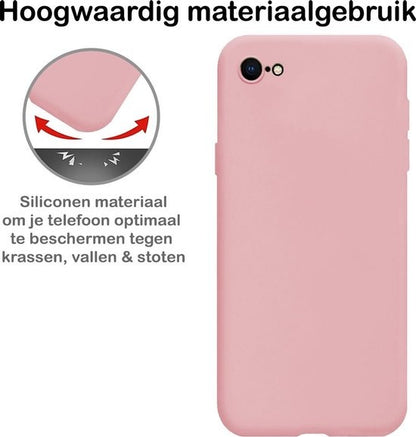 iPhone SE 2020 Hoesje Siliconen Backcover Lichtgewicht - Lichtroze