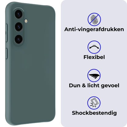 Samsung A35 Hoesje Siliconen Backcover Lichtgewicht - Donkergroen