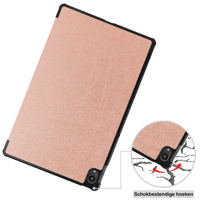 Lenovo Tab P11 Trifold Bookcase Hoes - Rosé goud