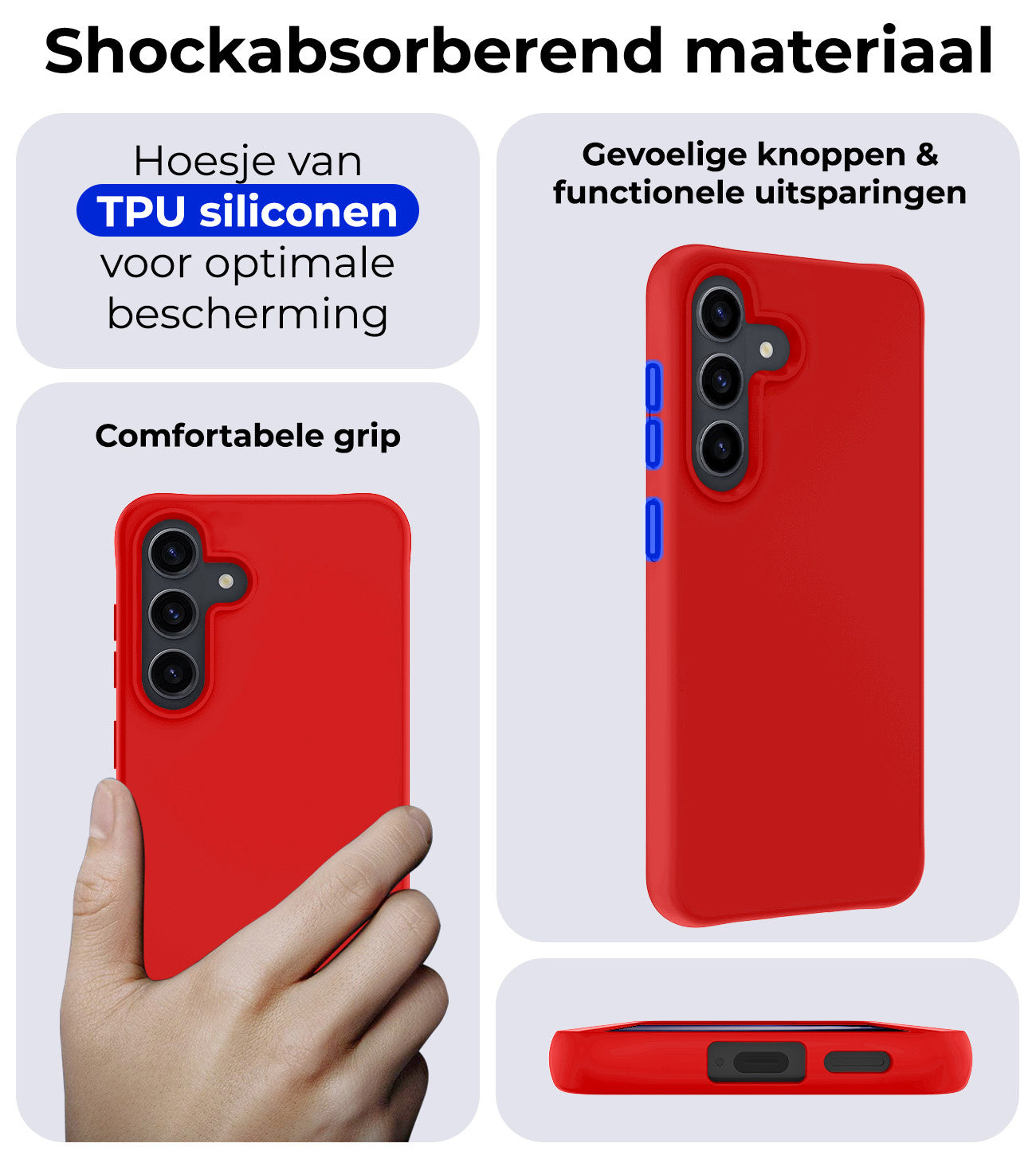 Samsung S24 Hoesje Siliconen - Rood