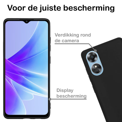 OPPO A17 Hoesje Siliconen Backcover Lichtgewicht - Zwart