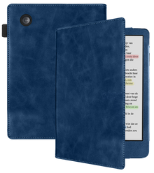 Kobo Clara Colour Leren Bookcase Hoes - Donkerblauw