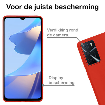 OPPO A16 Hoesje Siliconen Backcover Lichtgewicht - Rood