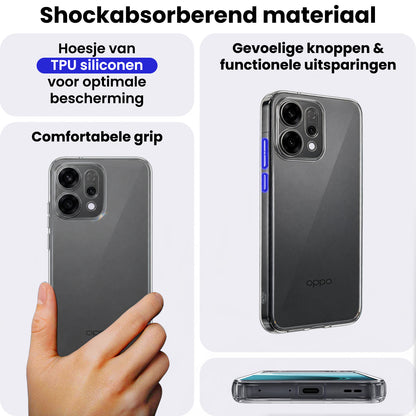 OPPO Reno 14 Hoesje Siliconen Backcover Lichtgewicht - Transparant