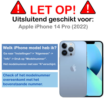 iPhone 14 Pro Hoesje Kaarthouder Hard Case Shockproof - Zwart