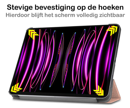 iPad Pro 2022 (11 inch) Trifold Bookcase Hoes - Rosé goud