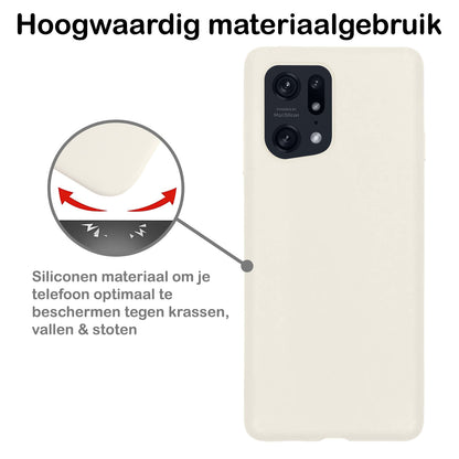 OPPO Find X5 Pro Hoesje Siliconen Backcover Lichtgewicht - Wit