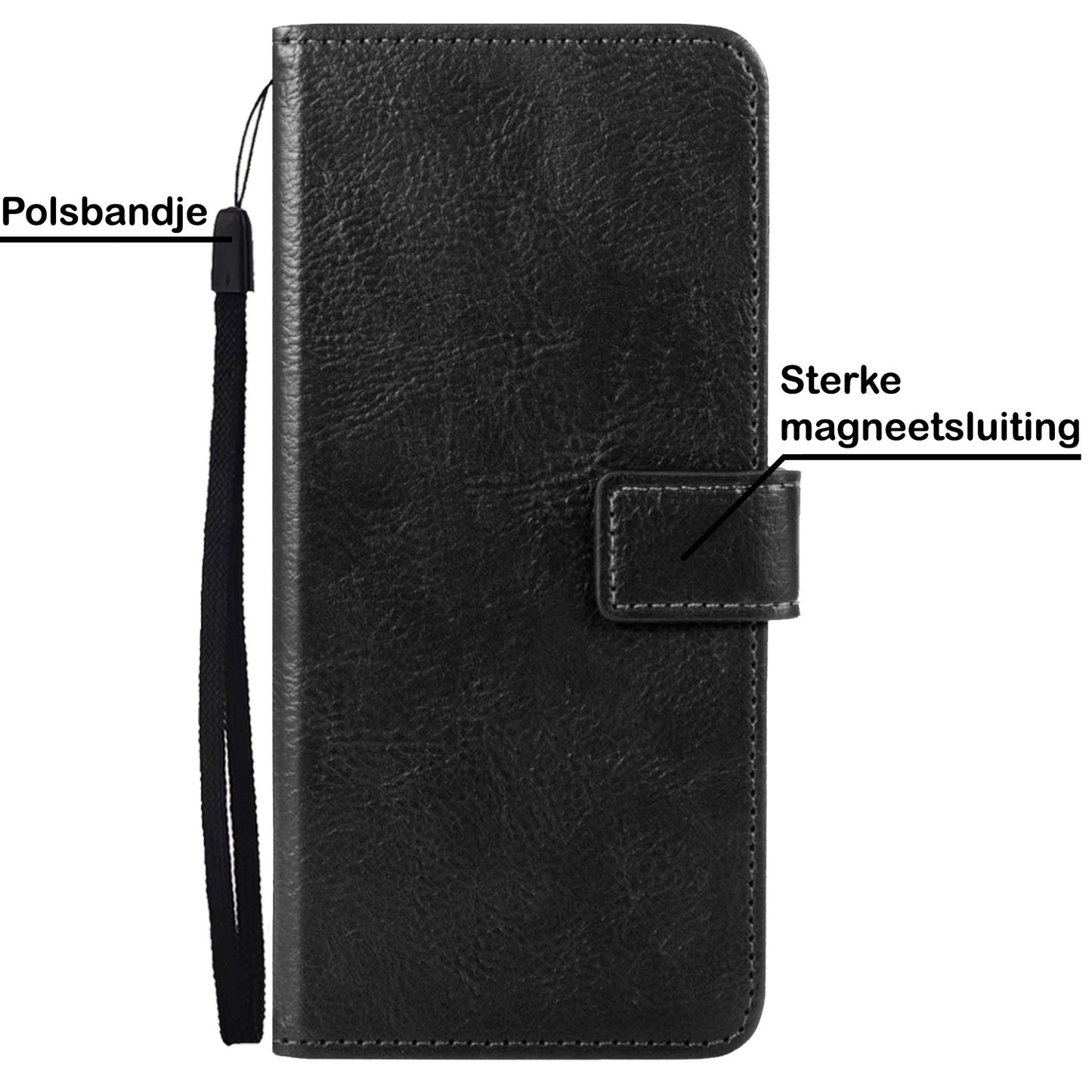 Samsung S21 FE Hoesje Book Case Kunstleer - Zwart