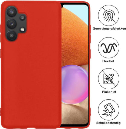Samsung A32 5G Hoesje Siliconen Backcover Lichtgewicht - Rood