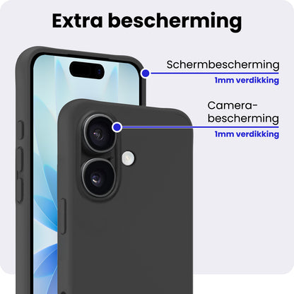 iPhone 17 Hoesje Siliconen Backcover Lichtgewicht - Zwart
